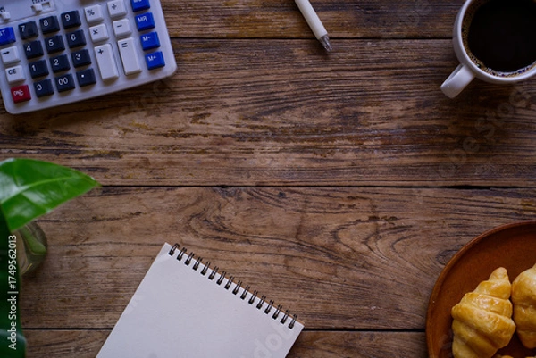 Obraz still life with notebook and pen