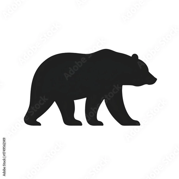 Fototapeta Bear silhouette vector style 