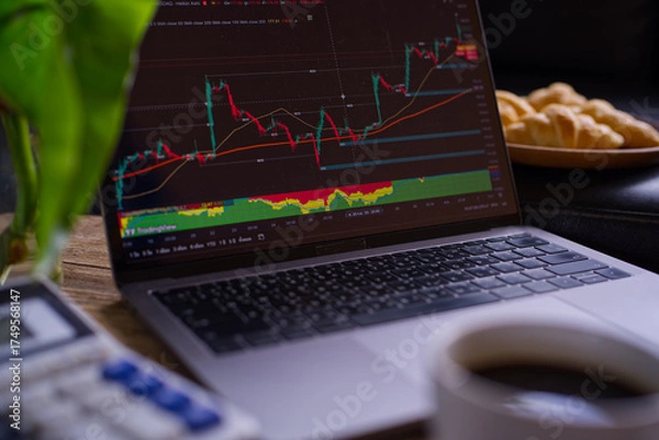 Obraz laptop on the desk