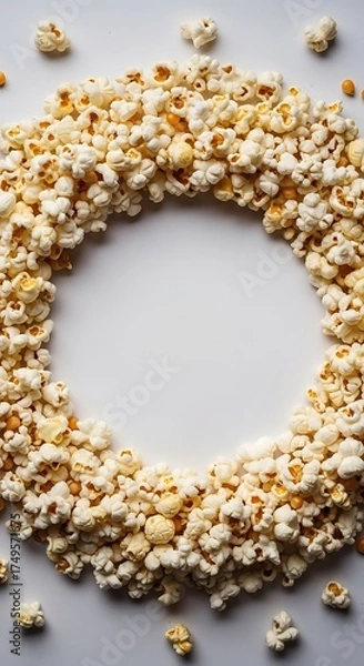 Obraz Popcorn Circle - A Cinematic Snack Frame for Movie Nights.