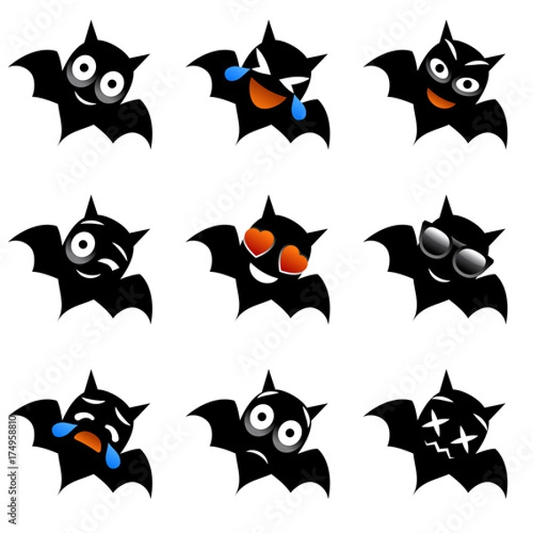 Obraz Halloween bat emotions.