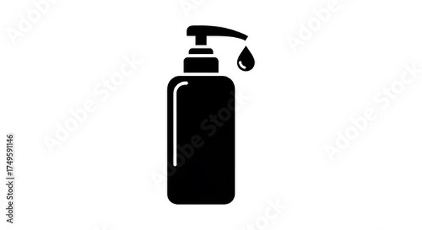 Obraz Minimalist Hand Soap Dispenser Icon for Hygiene and Cleanliness.