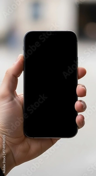Fototapeta Hand Holding a Smartphone with Blank Screen for Mockup.