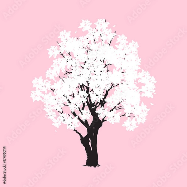 Obraz Vector traditional japanese tree