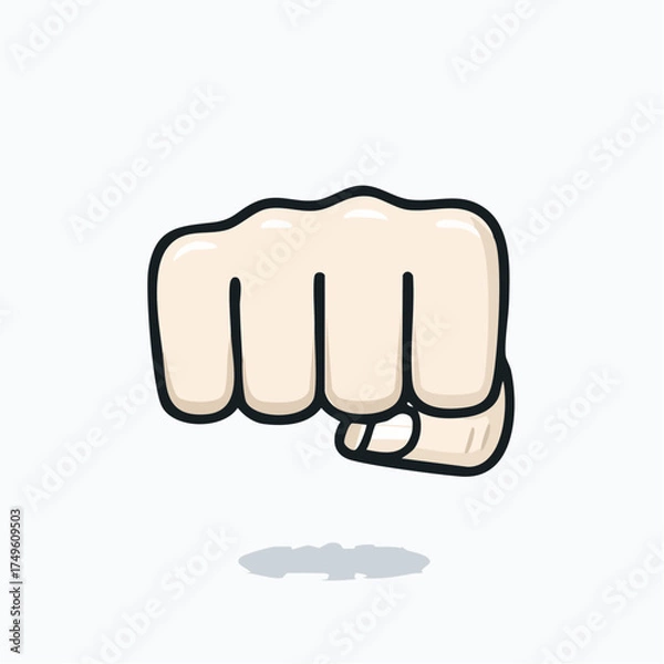 Obraz Cartoon fist illustration hand symbol for power strength and action