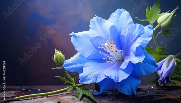 Obraz Close Up Vibrant Blue Flower.