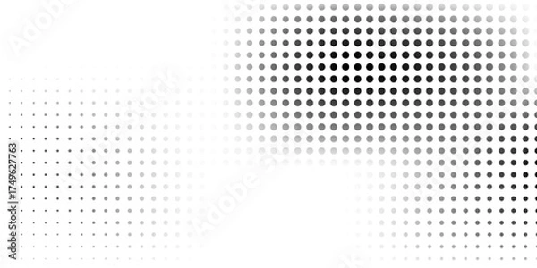 Fototapeta Dotted mesh halftone gradient texture. Vanishing polka dot illustration simple art