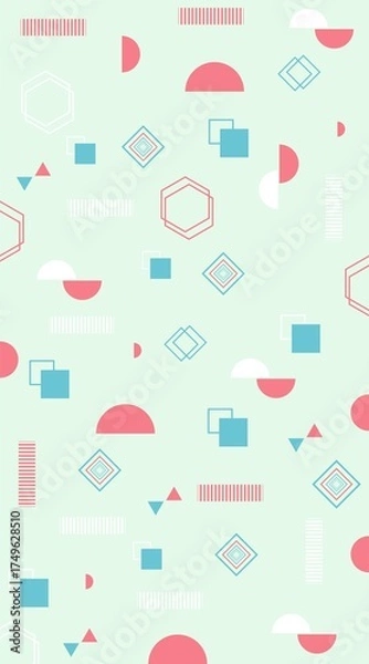 Obraz Playful pastel geometric abstract composition