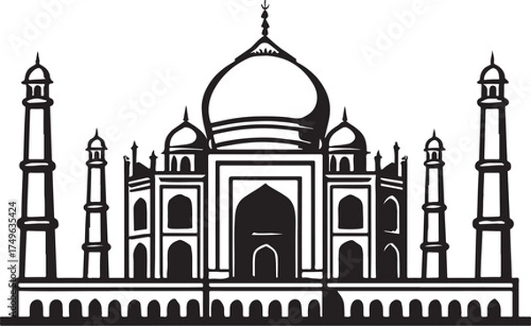 Obraz Taj Mahal Silhouette Vector