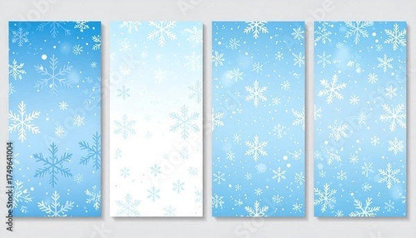 Obraz Winter Snowflake Backgrounds for Cards or Invitations.