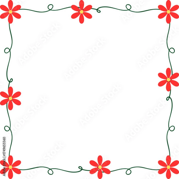 Obraz frame with flowers