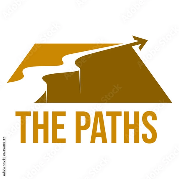 Fototapeta the paths flat minimalist logo design