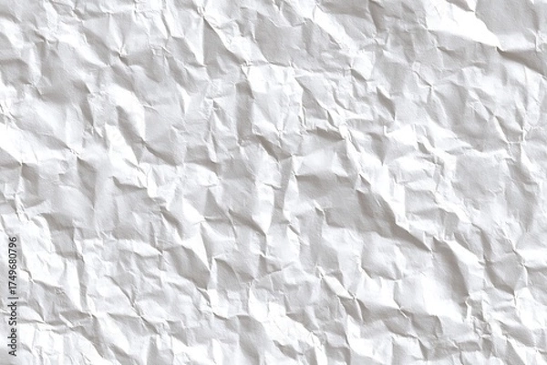 Fototapeta Unique crumpled white paper texture perfect for adding depth and interest to your next creative project or design background with subtle light and shadow play