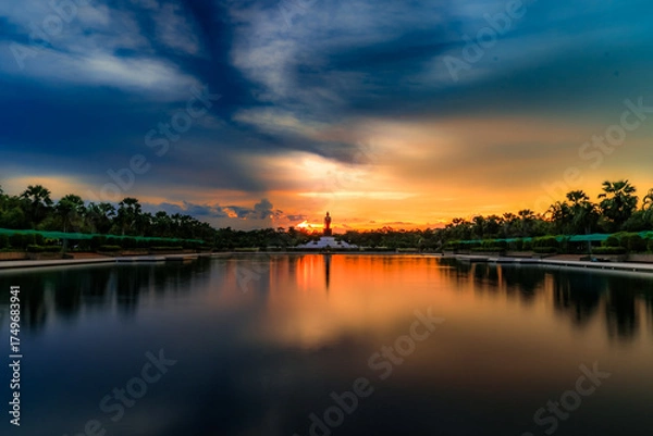 Obraz sunset over the river
