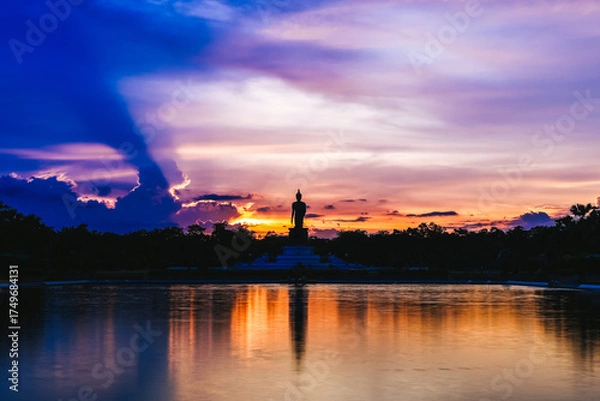 Fototapeta sunset over the river