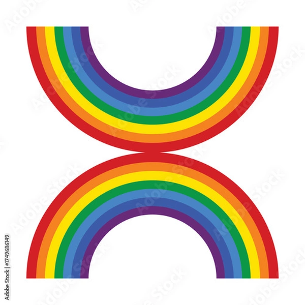 Fototapeta Rainbow on white background. circle shaped colorfull rainbow abstract background. LGBTQ rainbow vector illustration