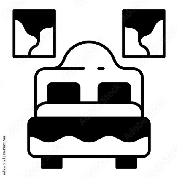 Fototapeta King Bed dualtone icon