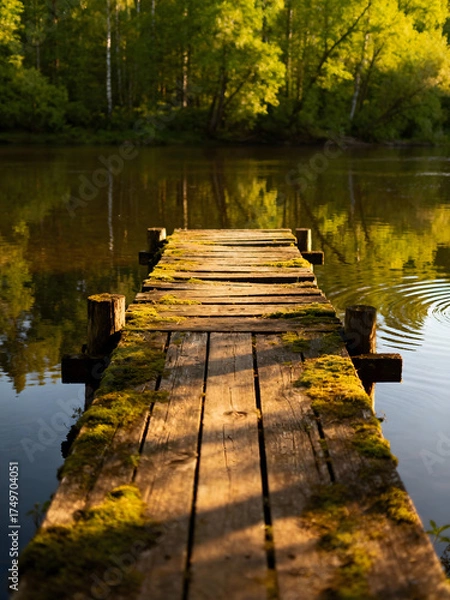 Obraz wooden bridge over the river