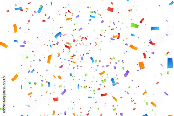 Fototapeta confetti falling down isolated on transparent background