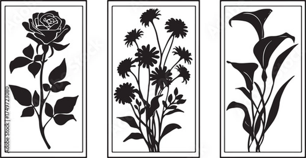 Obraz 15 Minimalist Flower Panel Designs