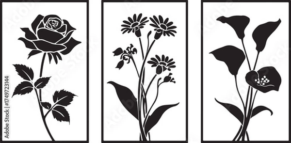Obraz 15 Minimalist Flower Panel Designs