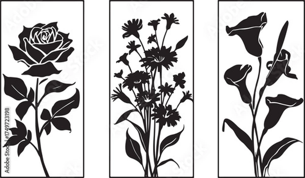 Obraz 15 Minimalist Flower Panel Designs