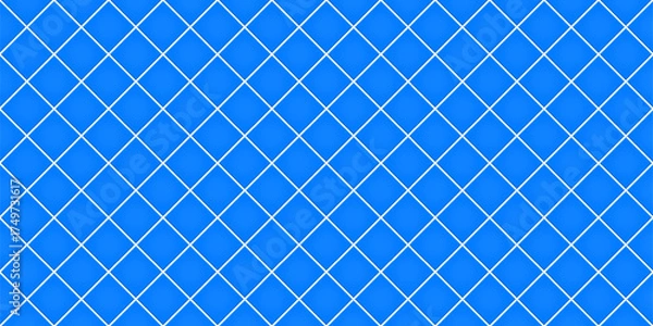 Obraz Bright blue ceramic tiles diagonal texture background vector illustration