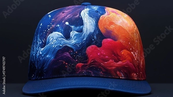 Fototapeta Vibrant abstract design baseball cap.