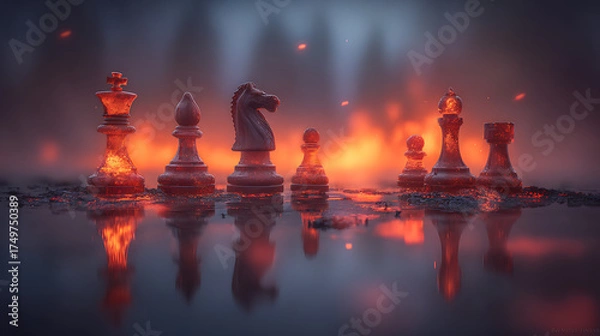 Obraz Abstract glowing lights transparent background digital art