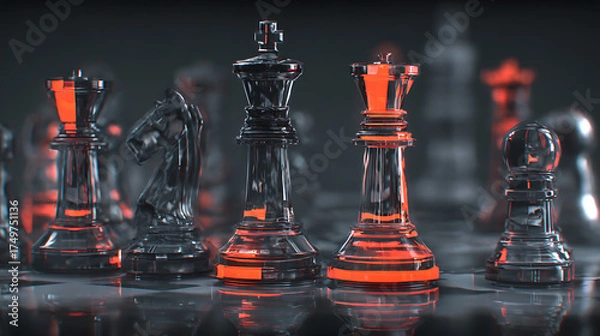 Obraz Abstract red and orange forms graphic design element