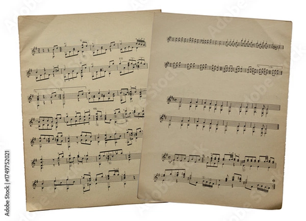 Obraz Two Sheet Music - partitura - musical symbols	
