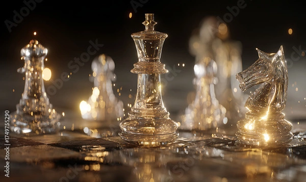 Obraz Chess pieces arrangement illustration