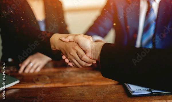 Obraz Teamwork, collaboration, unity in working, great group unity, goals for success in work and business growth.