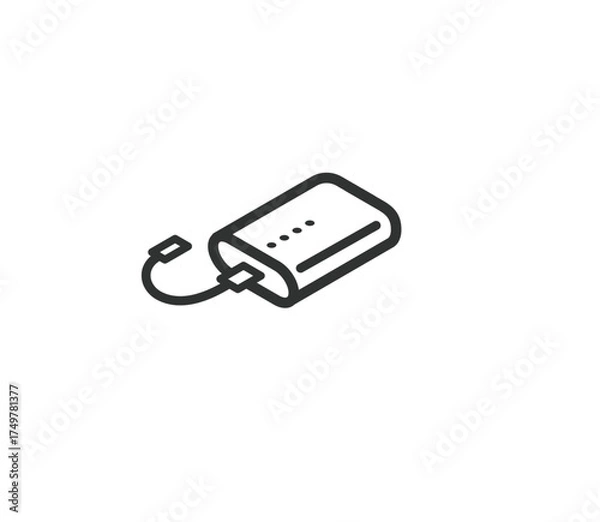 Obraz モバイルバッテリーのアイコンイラスト