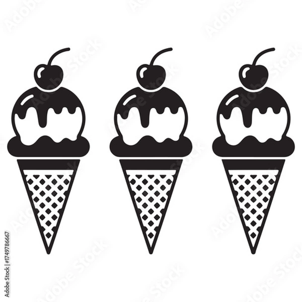 Obraz ice cream  vector set