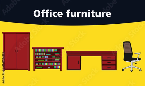 Obraz Office furniture design vector