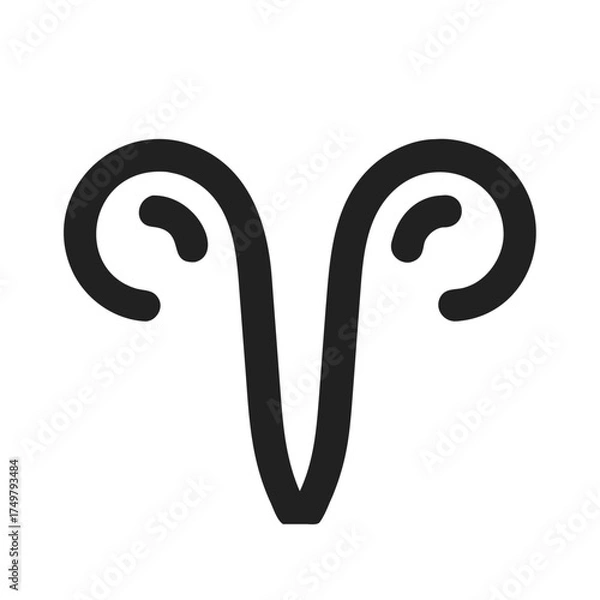 Fototapeta Aries zodiac sign icon in black on a white background  
