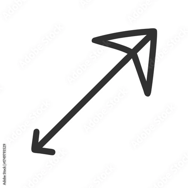 Obraz Abstract arrow icon representing Sagittarius in astrology  
