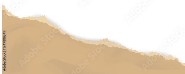 Obraz Torn paper of notebook sheet. Piece of page illustration. Cut out shape for scrapbooking and template design. Realistic grunge rough sticker