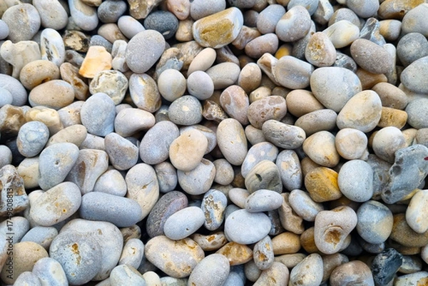 Fototapeta Natural River Pebbles Texture for Background and Designs