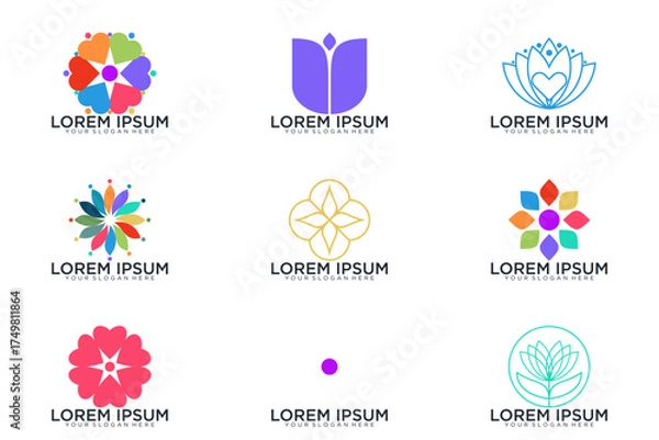 Fototapeta abstract logo collection, vector icon logo