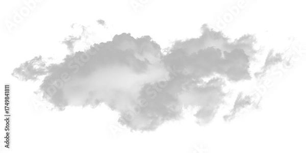 Fototapeta puffy, wispy grey cloud floating in sky 