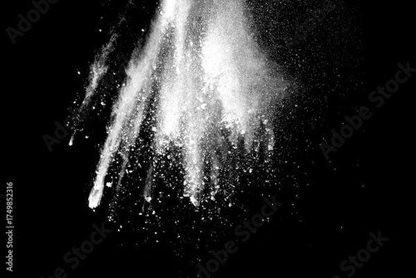 Obraz White powder explosion on black background.
