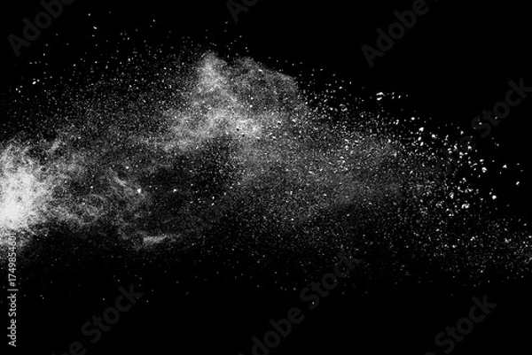 Obraz White powder explosion on black background.