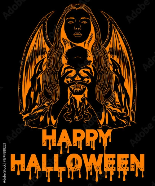 Obraz halloween tshirt design