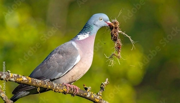 Obraz Pigeon Eating on Branch.