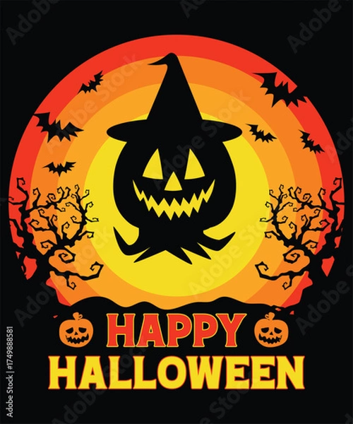 Obraz halloween tshirt design