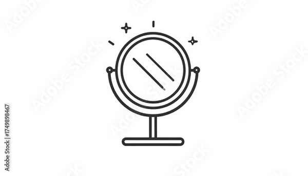 Fototapeta Handheld Compact Mirror for Personal Grooming.