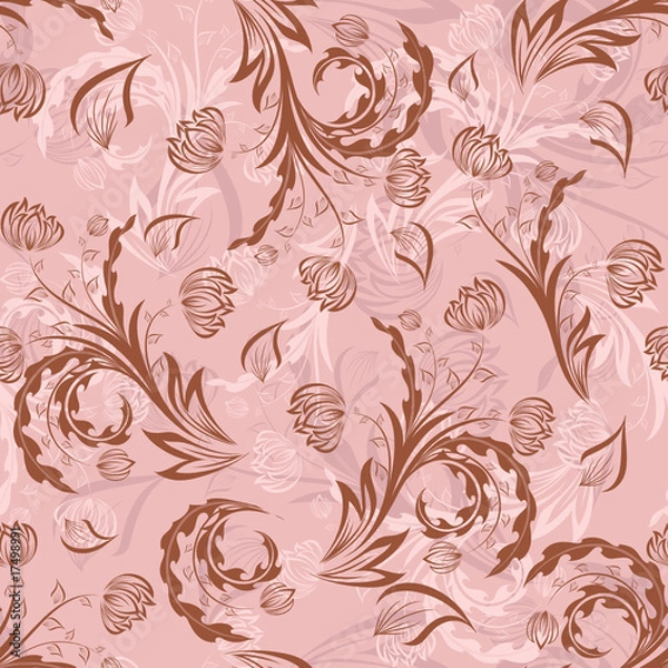 Fototapeta floral seamless background
