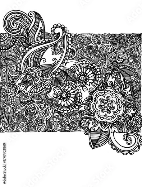 Fototapeta Abstract seamless pattern with floral elements